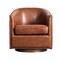 Merrick Lane Ada Upholstered Club Style Barrel Chair with Nail Trim, Sloped Arms, and 360 Degree Swivel Base in a Vinyl Wrap
